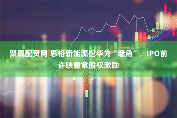 聚赢配资网 思格新能源挖华为“墙角”，IPO前许映童拿股权激励