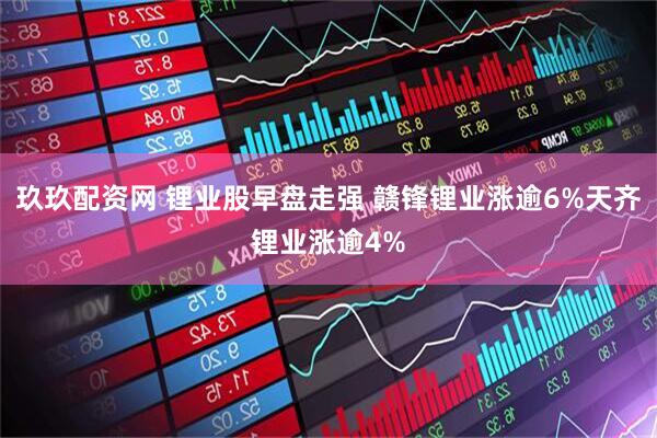 玖玖配资网 锂业股早盘走强 赣锋锂业涨逾6%天齐锂业涨逾4%